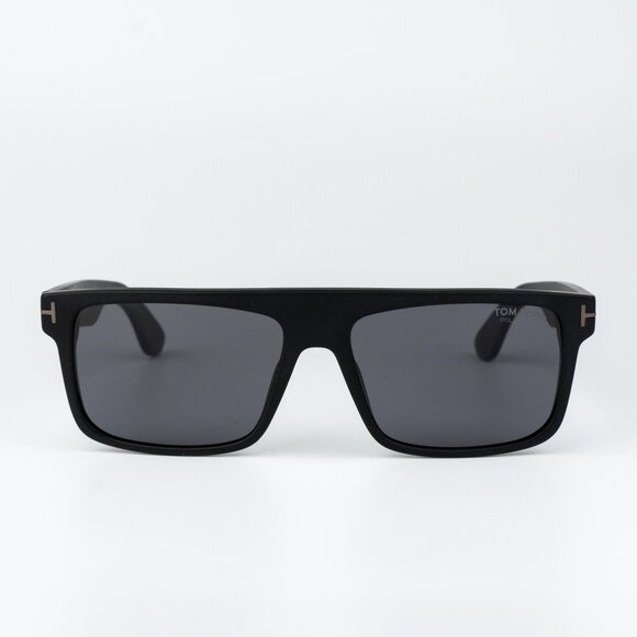 Tom Ford PHILIPPE Men Sunglasses Matte Black Polarized Rectangle FT0999-N/S 02D - Picture 2 of 11
